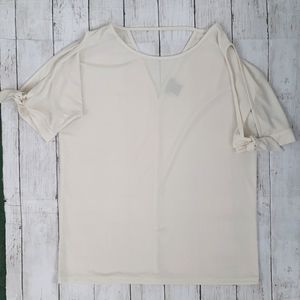 Ann Taylor Cold Shoulder Tie Sleeve blouse